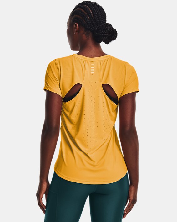 Women's UA Iso-Chill 200 Laser T-Shirt, Yellow, pdpMainDesktop image number 1